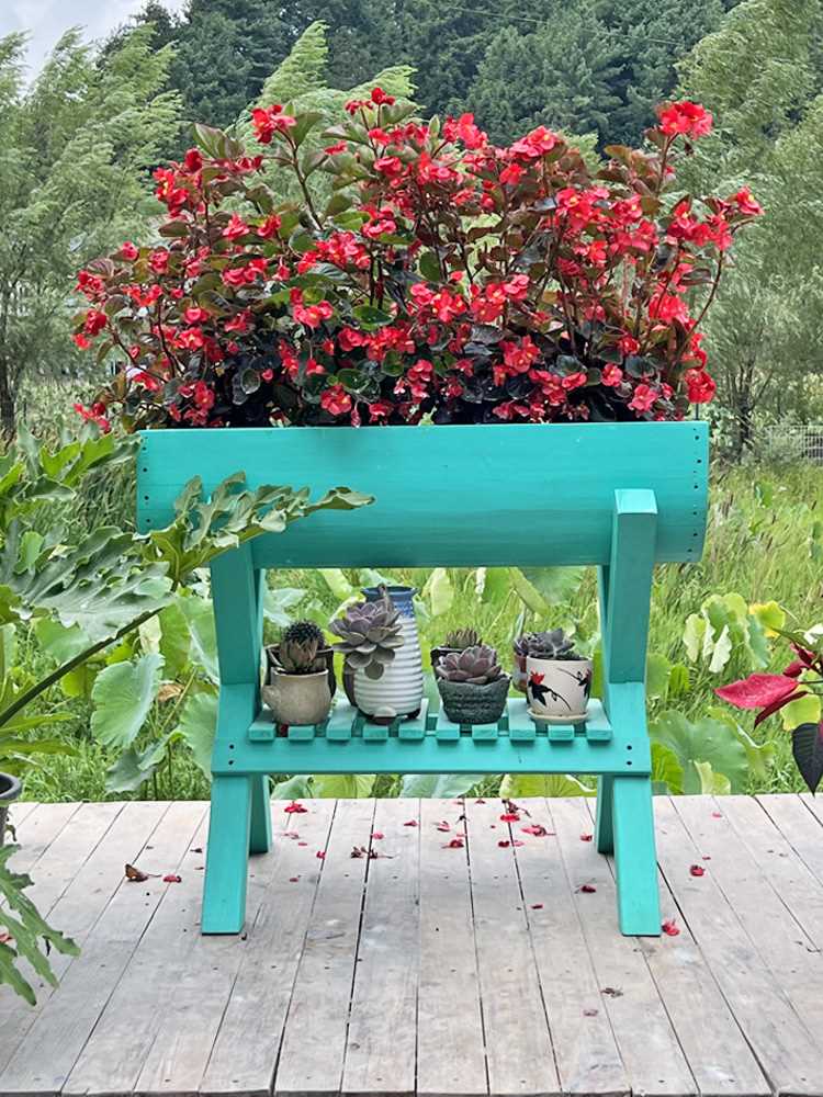 防腐木槽露台高脚架长方形多肉月季种植物花盆箱控根透气园艺盆栽