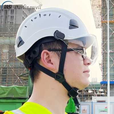 达林韦尔夏季防砸工地安全帽带护目镜国标建筑劳保透气救援盔印字