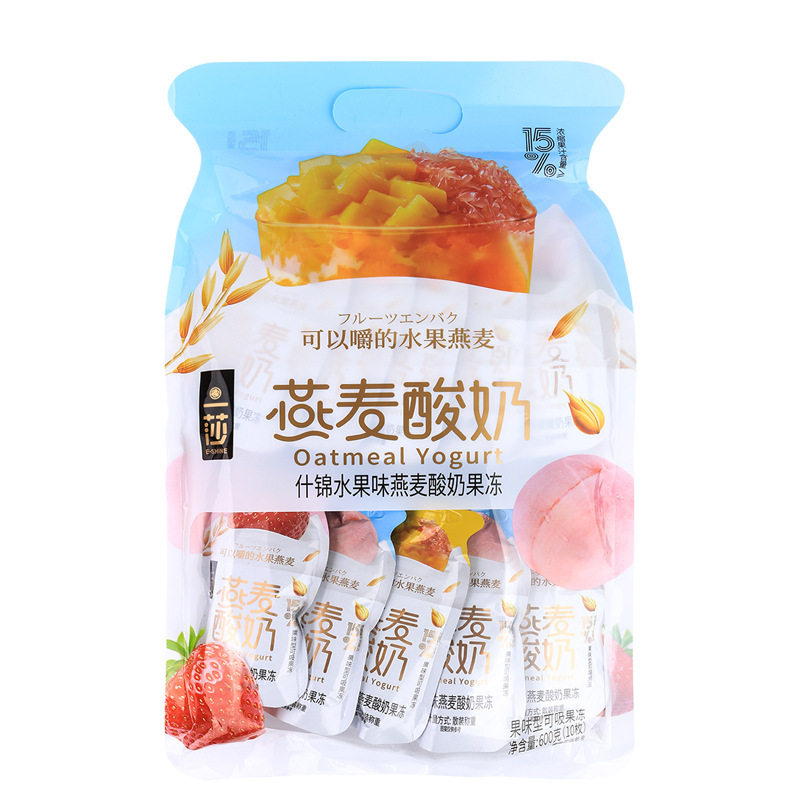 一莎 水果燕麦酸奶果冻多口味可吸水果汁儿童吸吸果冻零脂肪零食