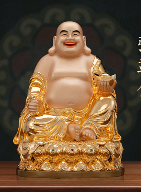 纯铜弥勒佛大肚开心笑佛家用招财