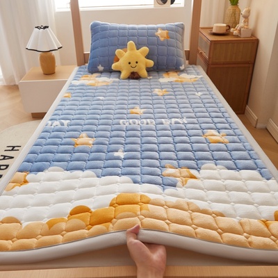 冬季牛奶绒宿舍学生床垫软垫家用绒毯子垫被褥子单人加绒床褥垫子