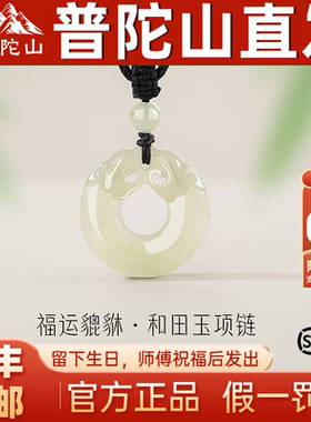普陀山2026福运貔貅天然和田玉项链男女新中式国潮编织项绳送情侣