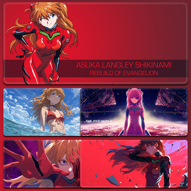 EVA明日香鼠标垫新世纪福音战士桌垫超大号家用笔记本电脑键盘垫