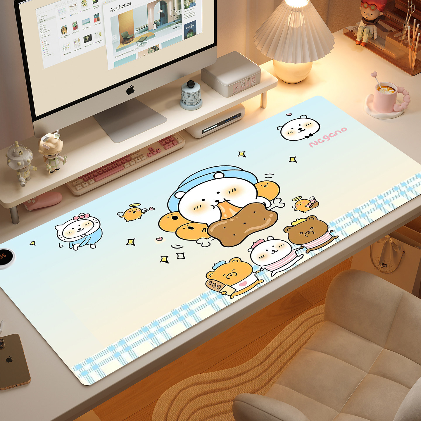 自嘲熊加热鼠标垫发热桌垫