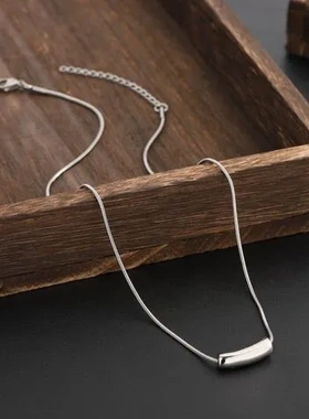潮轻奢男简约男生设计项链高级感吊坠钛钢蛇骨链小众百搭禁欲男士