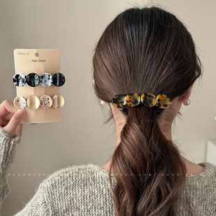 弹簧夹一字夹醋酸圆弧发夹女2024新款扎马尾高级感抓夹横夹半扎发