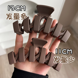 抓夹特大号发量大后脑勺发夹韩版 气质盘发简约发卡磨砂日常鲨鱼夹