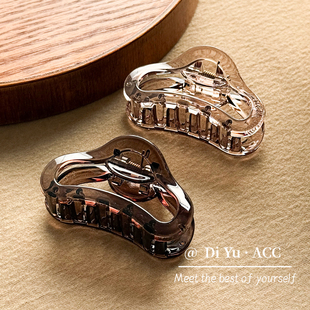 新款亚克力弧形中号抓夹女简约半扎马尾发抓短发过渡期发夹发卡女