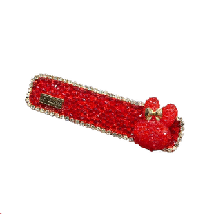水钻红色发夹边夹一字侧边夹2025新年龙年本命年高级感夹子头饰女