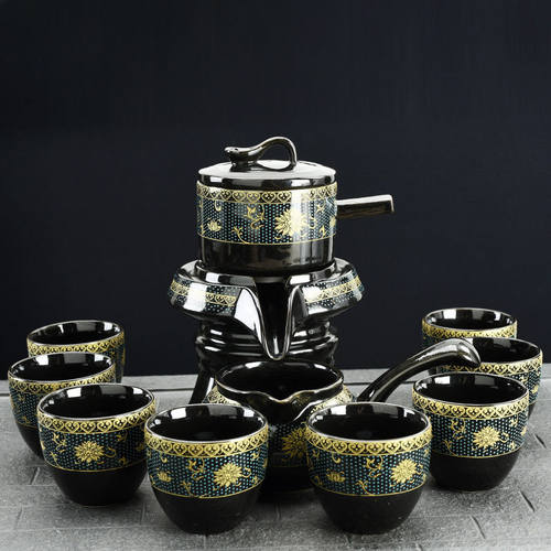 懒人石磨功夫茶具自动茶具套装家用陶瓷茶壶泡茶日式公室喝茶杯
