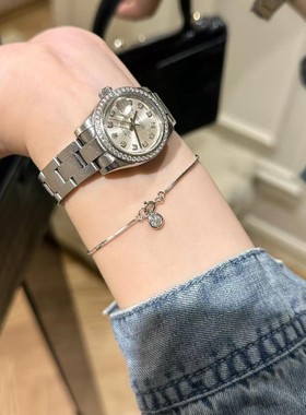 精工925纯银蛇骨链圆钻小泡泡手链高级感夏日简约百搭氛围感手链