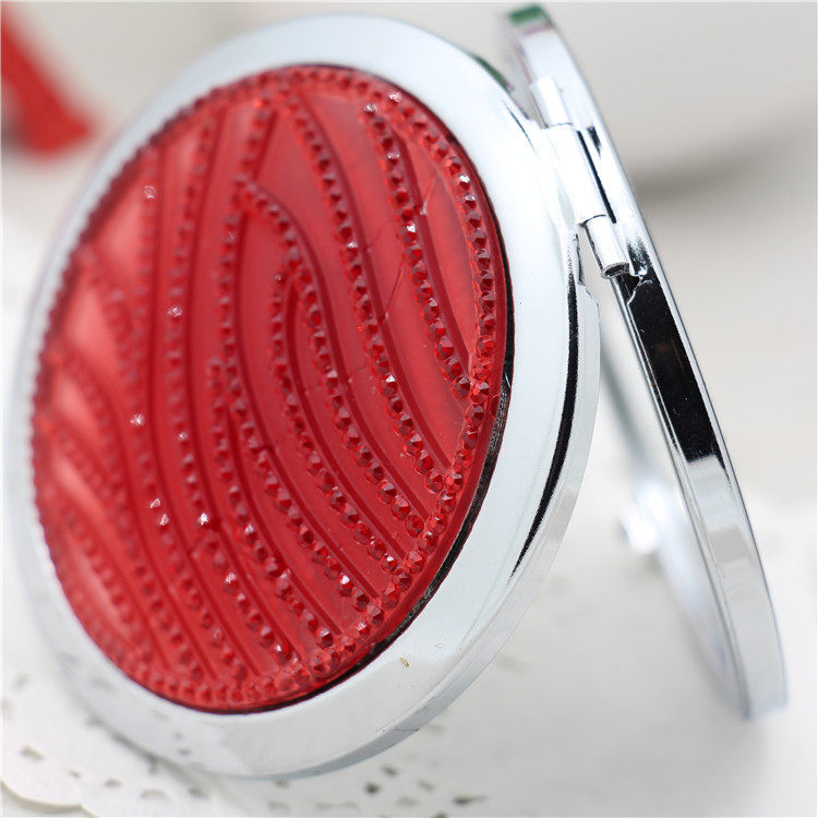 欧式风格精美横条小镜子 创意礼品定制化妆镜折叠便携随身美容镜