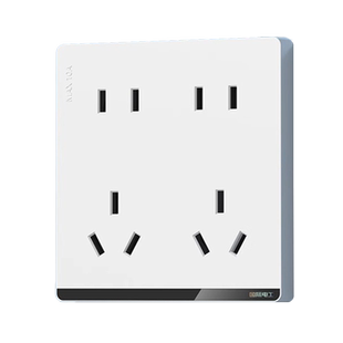 国际电工86带开关插座面板墙壁暗装一开6六7七8八10十孔四孔三孔