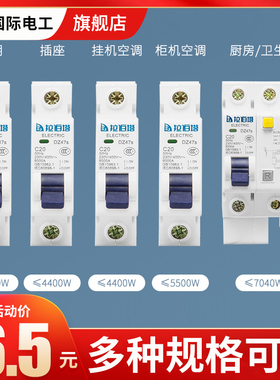 DZ47小型断路器63A32总空开家用12P短路漏电保护空调电闸空气开关