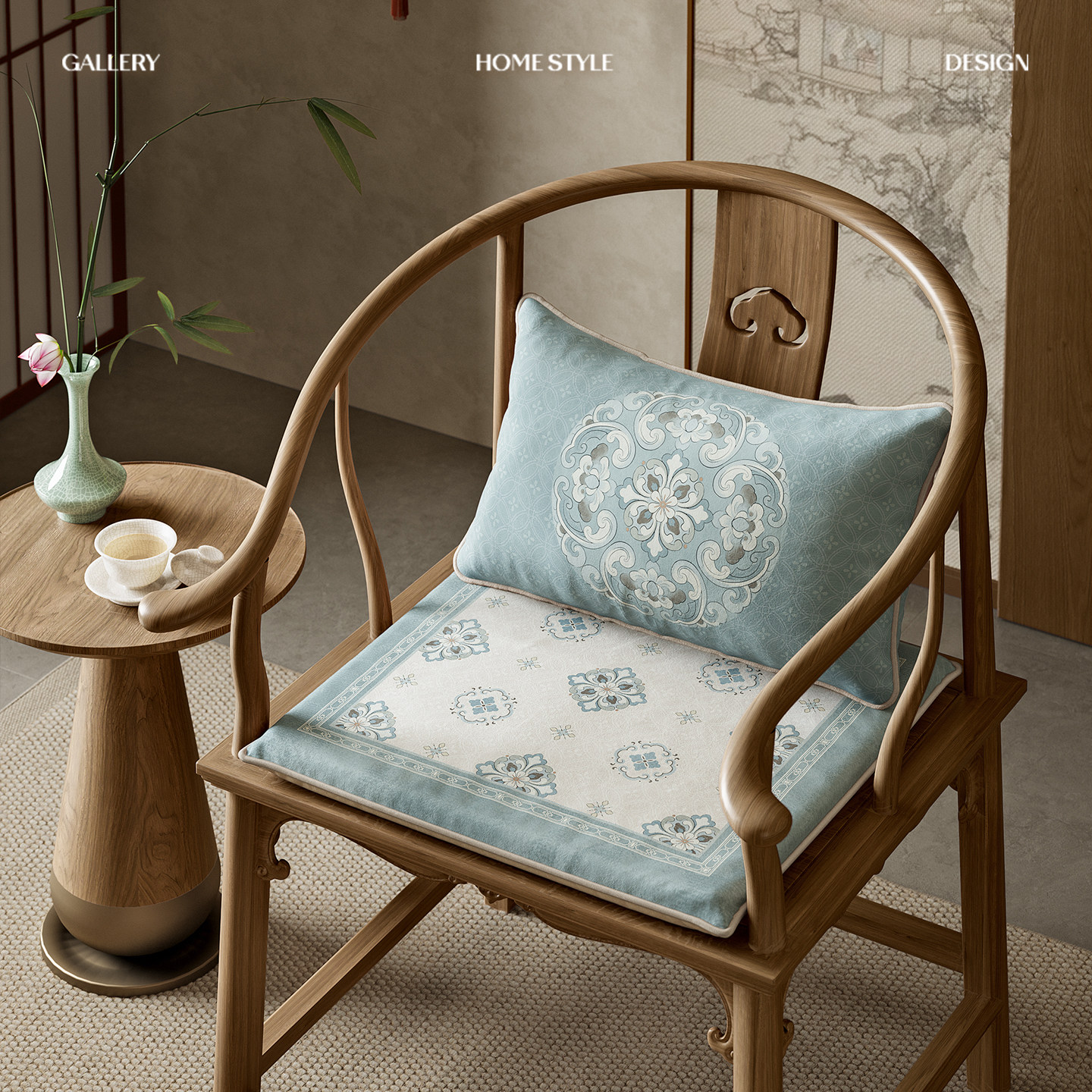 宋时花韵圈椅垫加厚实木餐椅坐垫家用防滑椅子凳子座垫中式椅垫子,居家布艺,椅垫,淘宝优惠券,粉丝福利购,淘宝优惠卷