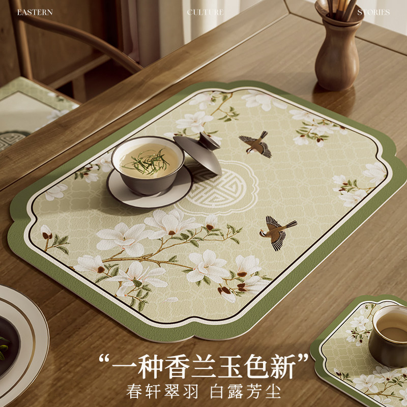 喜即玉堂春晓沥水垫厨房台面硅藻泥吸水垫桌面餐具干燥杯垫茶台垫