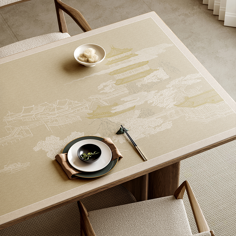 中式侘寂风餐桌垫台面垫免洗防污