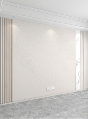轻奢温馨电视背景墙壁纸简约素色客厅壁布3d仿格栅沙发墙卧室墙布