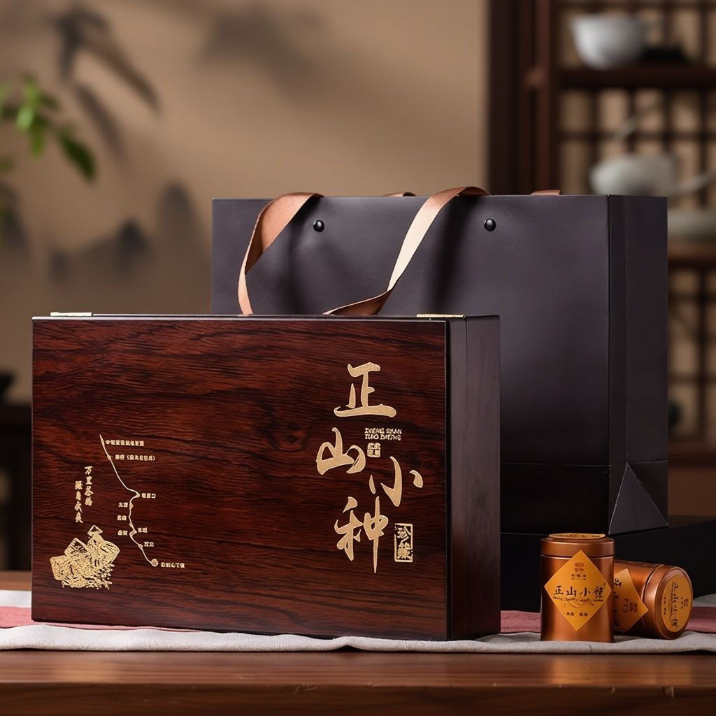 桐木关正山小种红茶春季实木茶盒送长辈大红袍高档礼盒春节送礼
