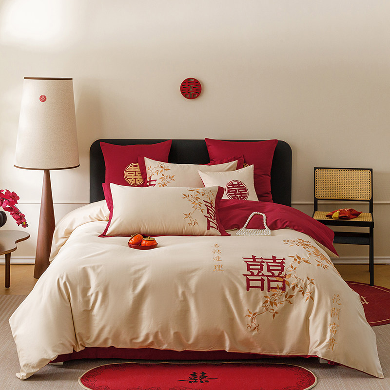 中式结婚床上用品四件套