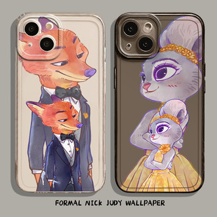 适用苹果17手机壳iphone16promax礼服15plus尼克狐14pro朱迪13mini疯狂动物城2情侣12卡通11新款8p/7/xs/xr/x