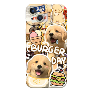 猫咪狗狗手机壳适用苹果15promax新款iPhone14情侣13mini可爱12pro卡通11趣味8plus网红7p金毛xs小猫小狗xr套