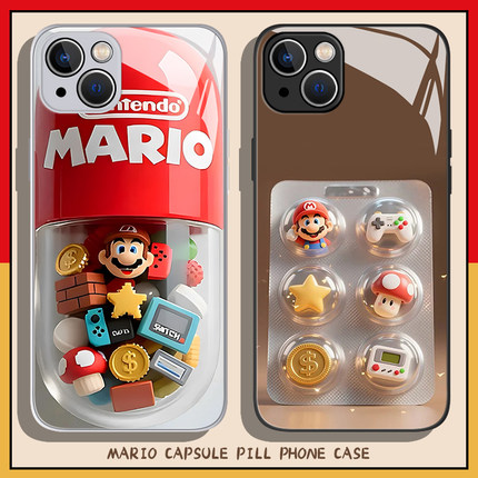 马里奥胶囊手机壳适用小米15超级玛丽14ultra新款13pro卡通12/11红米k80k70k60k50k40s/k90/note17男turbo4/3