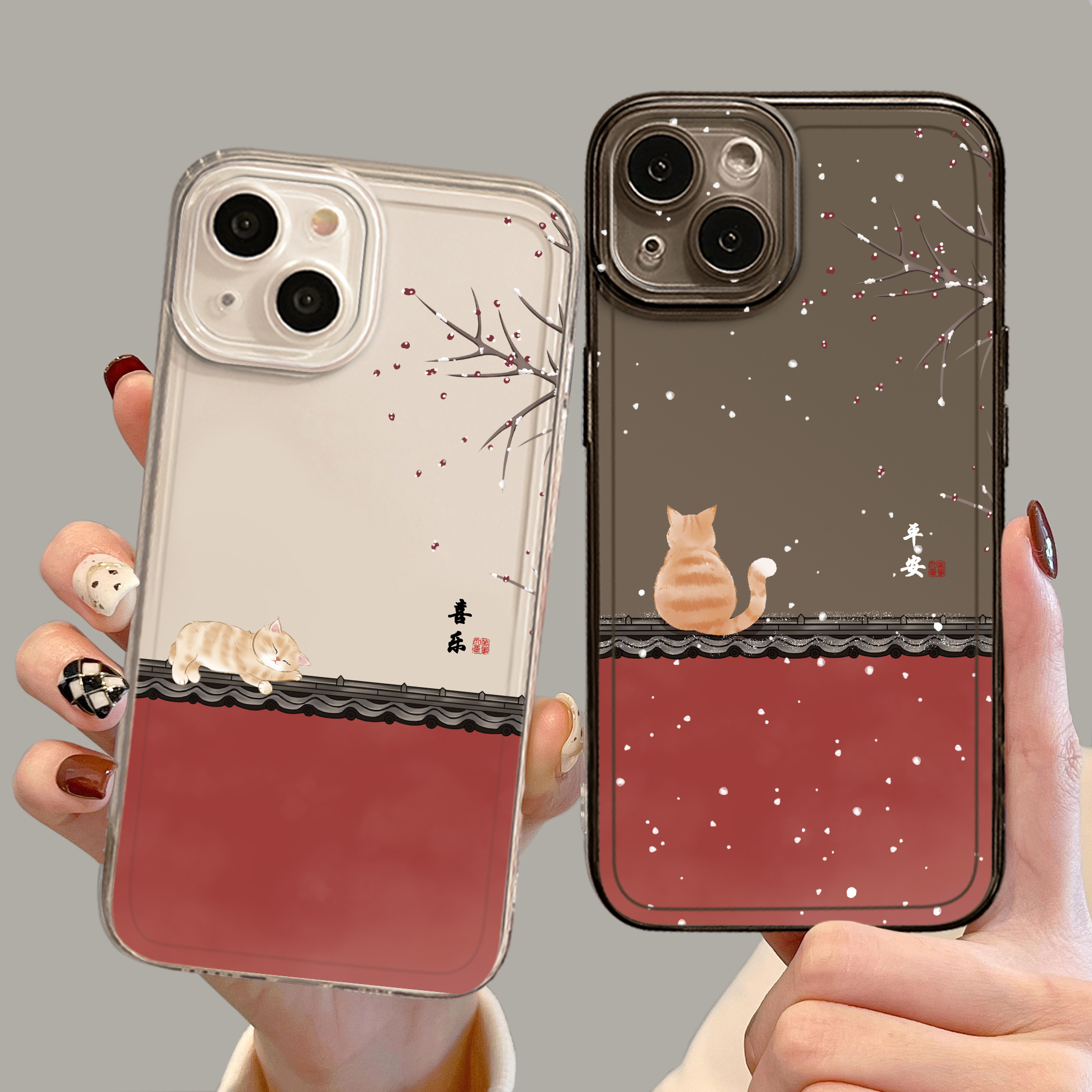 适用华为新款喜乐猫咪手机壳