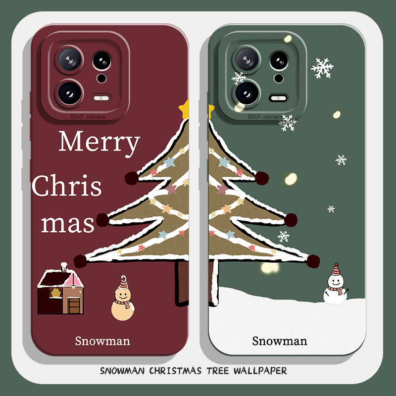 适用小米红米手机壳圣诞树雪人