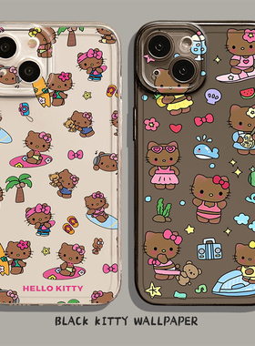 hellokitty手机壳适用小米15黑皮kt凯蒂猫14ultra/13pro/12/11红米k80k70E/k60k50k40s女k90/note17/turbo4/3
