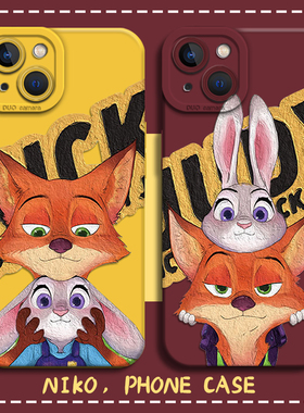 适用一加ace3朱迪5尼克2手机壳iqoo12pro疯狂动物城1+11情侣10卡通neo9狐狸8/7兔子6se/13/10r/11s/15/6/vivo
