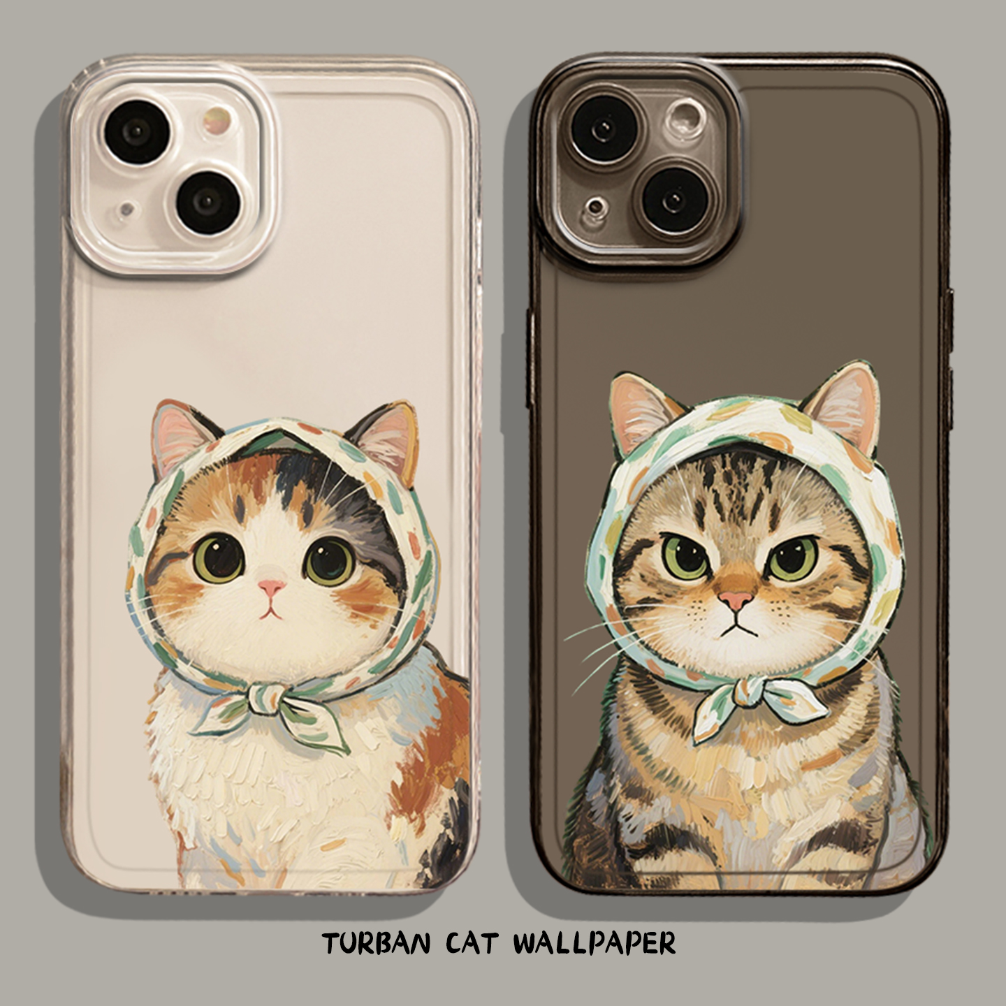 适用小米红米手机壳头巾猫咪