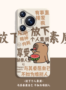 放下个人素质手机壳适用华为pura80ultra发疯nova14文学mate70pro/p60水豚50/40/30/13/12/11男10荣耀200/100