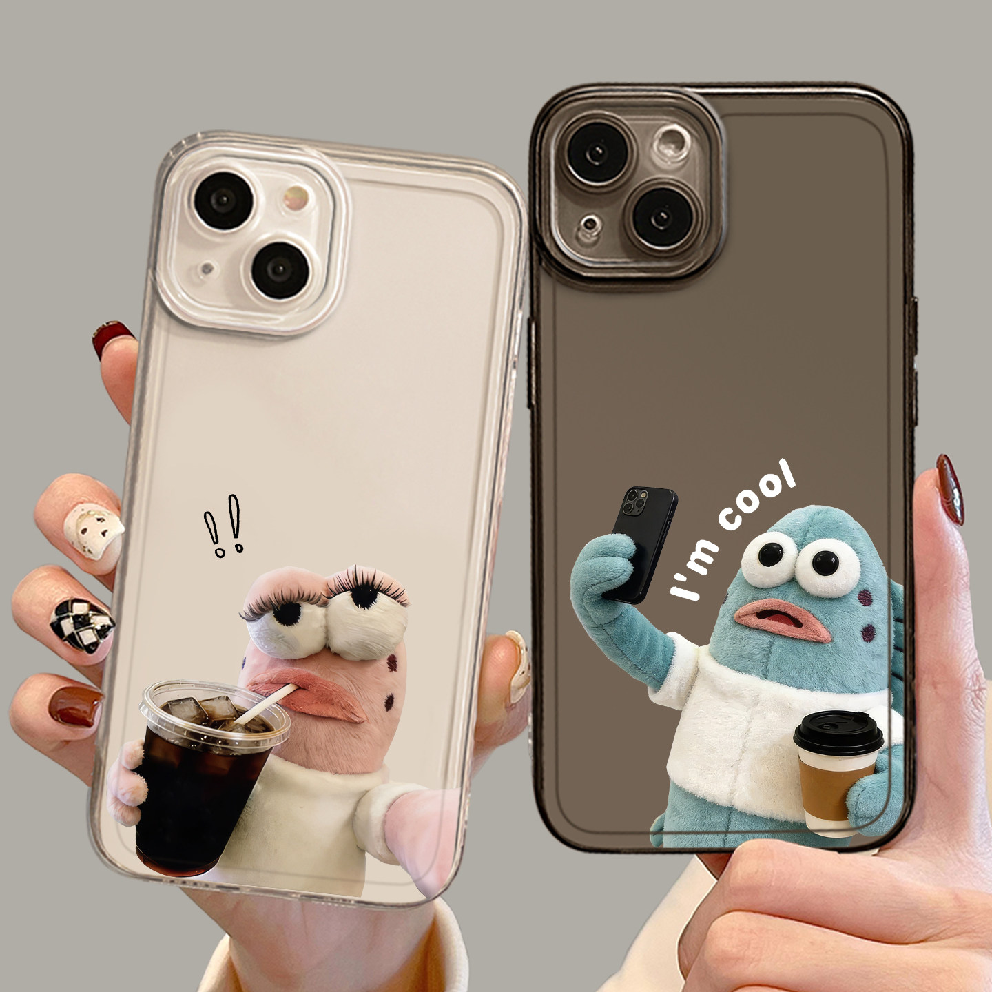 适用苹果17手机壳iphone16promax咖啡自拍小丑鱼15plus比奇堡居民14pro情侣13mini路人鱼12男11/8p/7/xs/xr/x