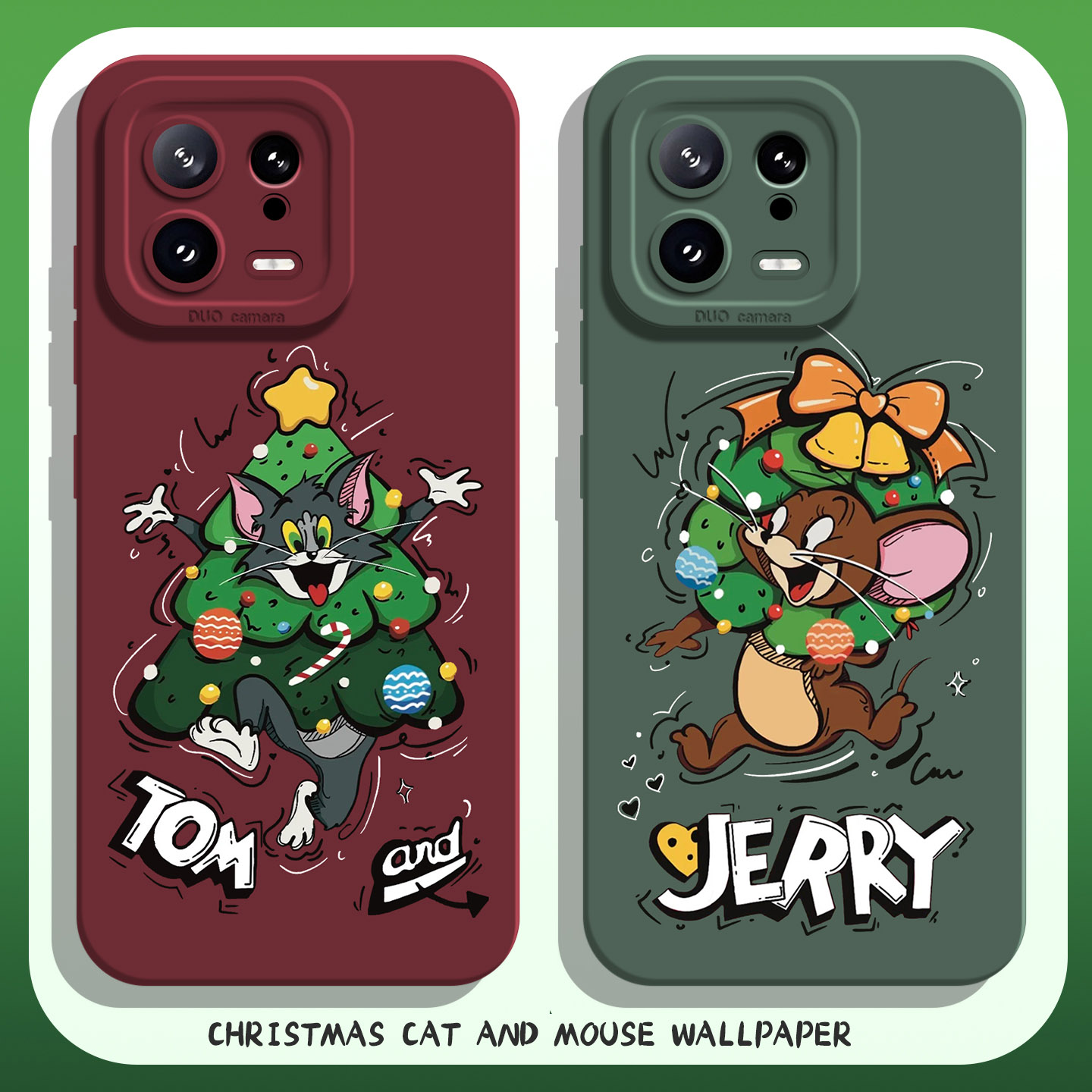 适用小米红米手机壳圣诞猫和老鼠