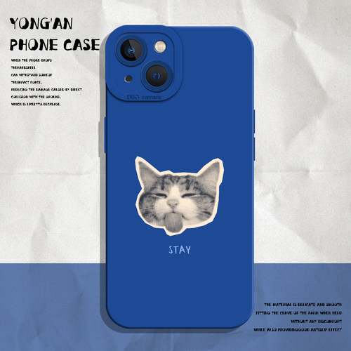 适用一加iqoo手机壳吐舌猫咪