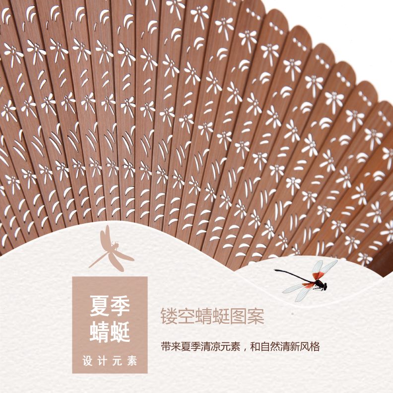 中国风全竹扇子折扇镂空雕刻女手工古风汉服舞蹈扇小巧折叠随身扇