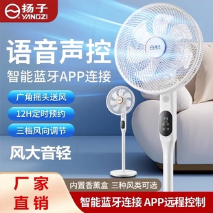 扬子语音空气循环扇电风扇家用落两用地扇大风力静音遥控摇头台立
