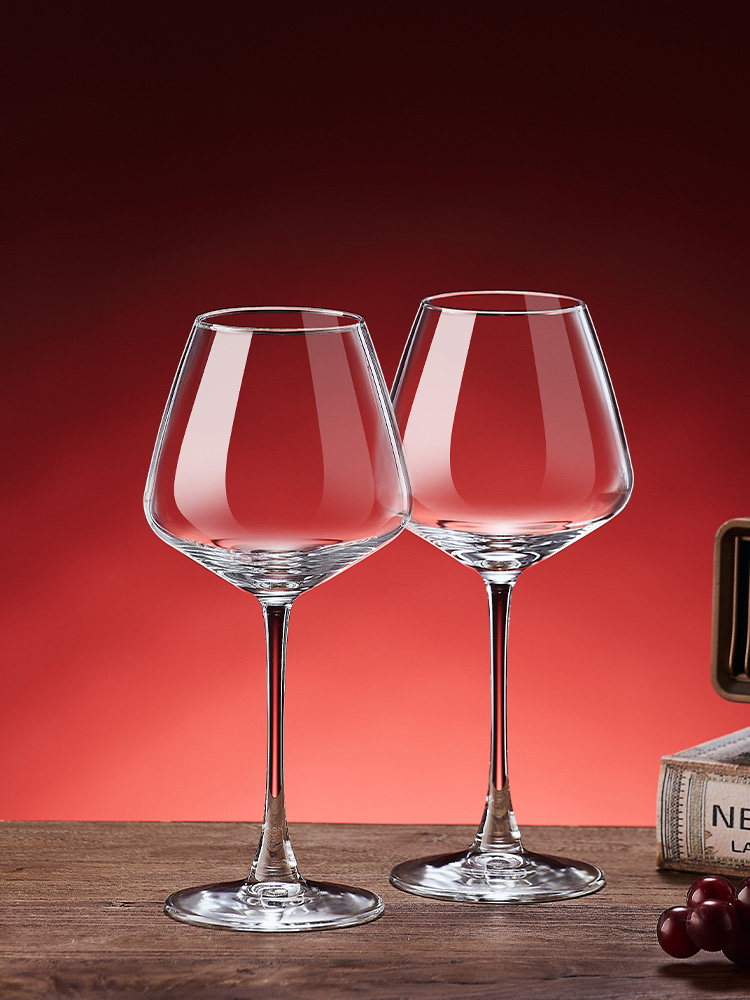 勃艮第红酒杯子醒酒器套装家用水晶玻璃轻奢高档葡萄酒一对高脚杯