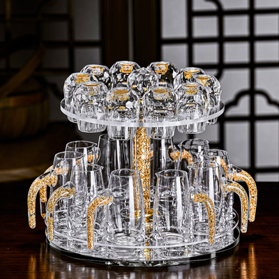 水晶金箔白酒杯套装创意高级感