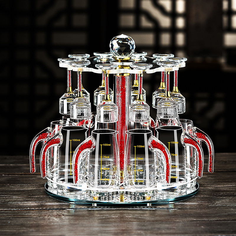 水晶玻璃白酒杯高脚杯酒具酒杯轻奢高档家用酒盅小盏一口杯,餐饮具,白酒杯,淘宝优惠券,粉丝福利购,淘宝优惠卷