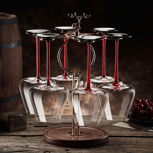 轻奢高档黑领结红酒杯套装家用