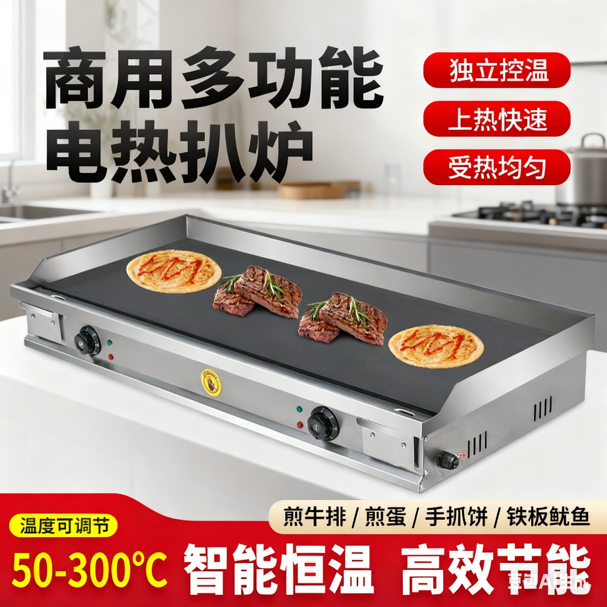 商用电扒炉铁板烧摆摊炒房烤冷面机器手抓饼牛排鱿鱼煎锅汉堡铁板