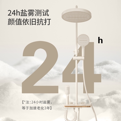 TLSTOK淋浴花洒套装家用浴室大喷头钢琴按键大置物架增压出水