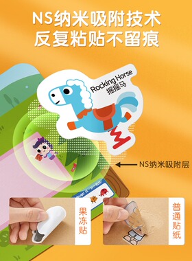 原版进口英语绘本儿童手提果冻贴纸书0-3岁First Sticker Book英文启蒙认知书支持小达人太空人点读笔双语可反复粘贴幼儿早教书