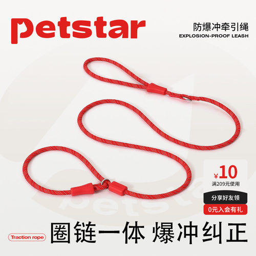 【petstar_防爆冲牵引绳】p链p绳中小型犬防挣脱狗链子户外遛狗绳
