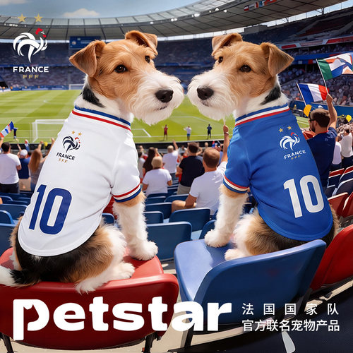 【petstar&世界杯联名】法国队客场印号球衣狗狗夏季宠物衣服薄款