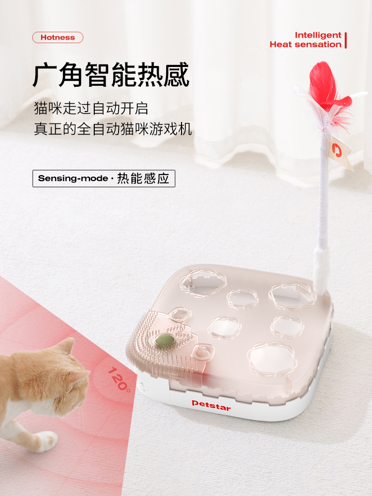 【petstar_多功能城堡】智能感应猫玩具自嗨解闷逗猫棒自动逗猫器