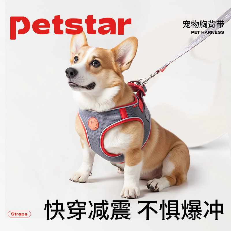 【petstar_胸背带】狗牵引绳背心式可调节遛狗绳小型犬防爆冲狗链,宠物/宠物食品及用品,狗牵引绳,淘宝优惠券,粉丝福利购,淘宝优惠卷