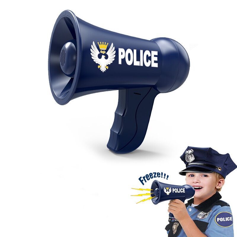 新款小喇叭益智仿真过家家玩具警察消防警笛声儿童手持扩音器喊话